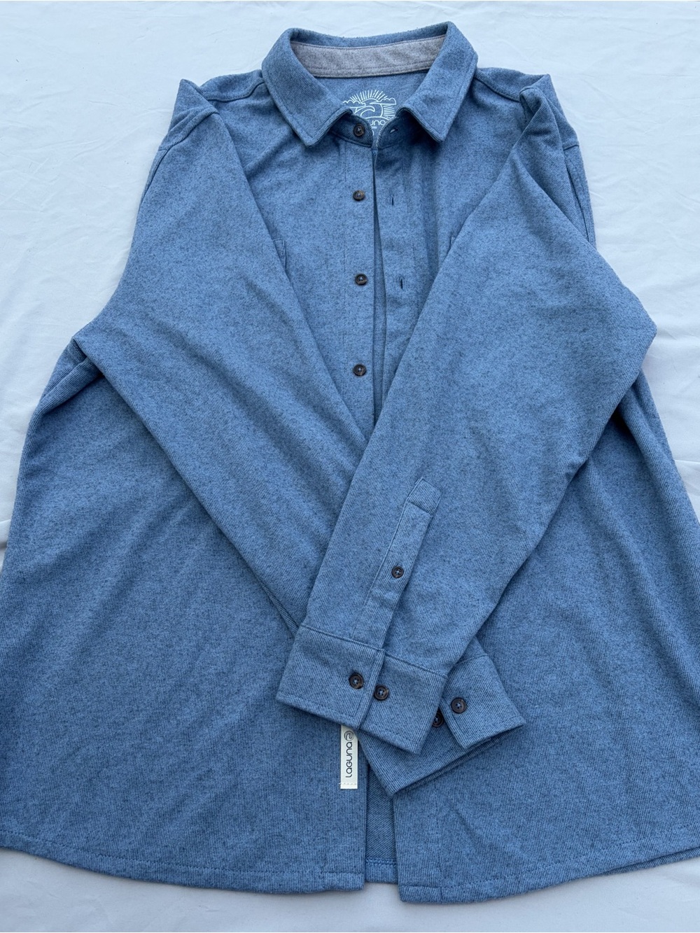 Laguna B Men's Heathered Light Blue Button-Down Shirt
